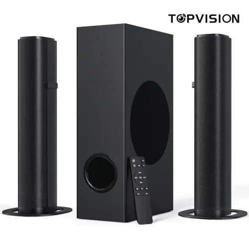 4 ta haydovchi, USB/AUX/Koaksial/Optik/HDMI/Bluetooth ulanishi bilan televizor uchun TOPVISION 4.1 kanalni Subwooferli Soundbar, 120W ajraladigan Soundbar - 9