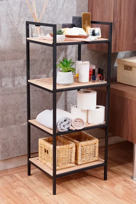 4 Tier Bathroom Organizer Shelf Kitchen Bathroom Cabinet Multipurpose Storage Rack - 1