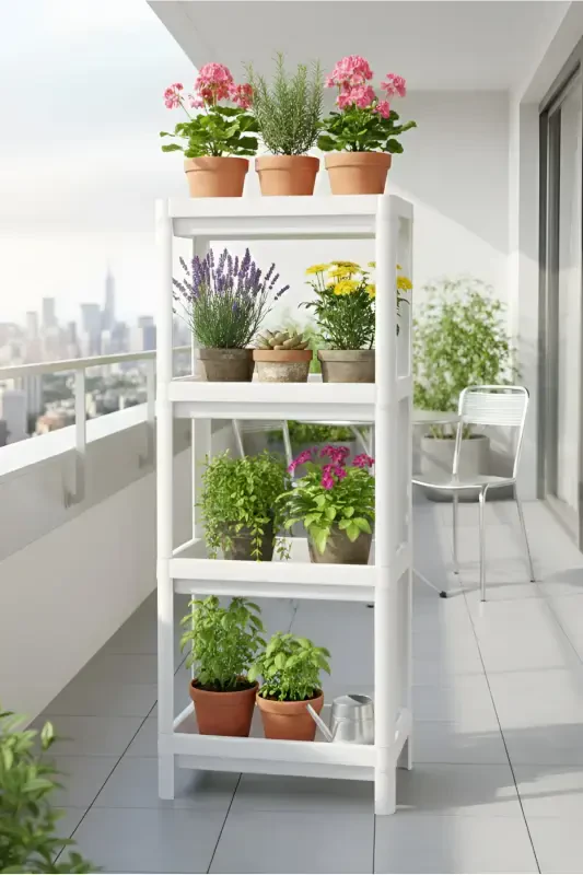 4 Tier Bathroom Shelf Kitchen Shelf Bathroom Organizer Shampoo Towel Rack Detergent Cabinet Organizer White - 4