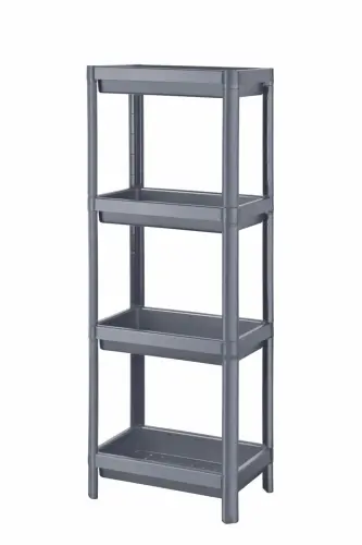 4 Tier Bathroom Shelf Kitchen Shelf Grey Bathroom Organizer Shampoo Towel Detergent Organizer-Grey - 4