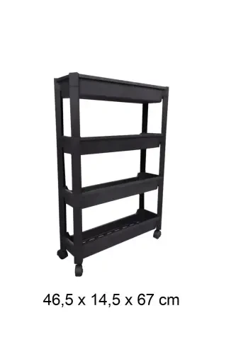 4 Tier Slim Rolling Bathroom Shelf Multi-Purpose Rack Unit Kitchen Shelf Cabinet Organizer Storage - 4