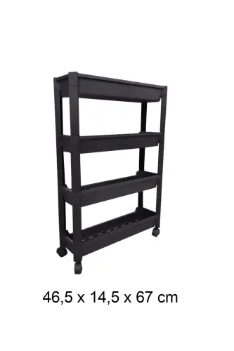 4 Tier Slim Rolling Bathroom Shelf Multi-Purpose Rack Unit Kitchen Shelf Cabinet Organizer Storage - MIM LIFE (1)