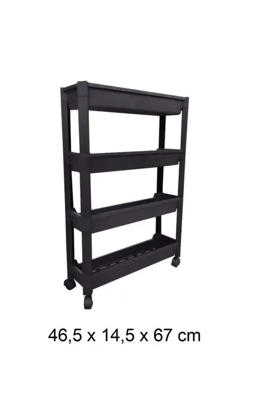 4 Tier Slim Rolling Bathroom Shelf Multi-Purpose Rack Unit Kitchen Shelf Cabinet Organizer Storage - 2