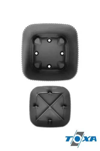 4 Units 0.27 Liter Anthracite Coral Square Pot Mini Size Cactus Succulent Pot with Saucer Plastic Pot-ANTHRACITE - 5