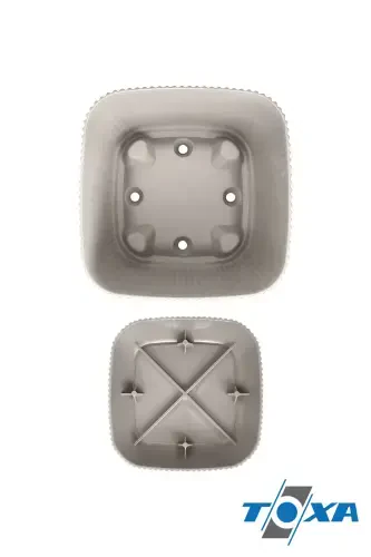 4 Units 0.27 Liter Beige Coral Square Pot Mini Size Cactus Succulent Pot with Saucer Plastic Pot-BEIGE - 5