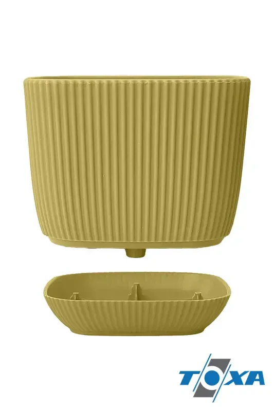 4 Units 0.27 Liter Yellow Coral Square Pot Mini Size Cactus Succulent Pot Saucered Plastic Pot-YELLOW - 4