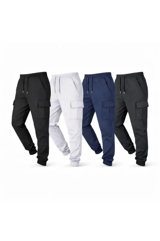 4 ürün tek pakette eşofman altı-siyahgrilaciantrakargoesofman - 1