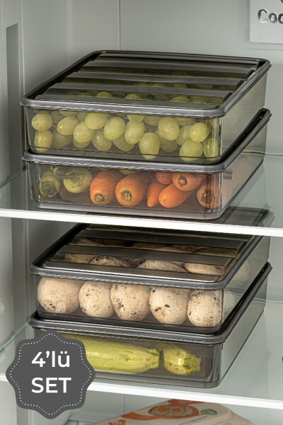 4-х компл. контейнер для хранения Bella Refrigerator Organizer Большой - 7