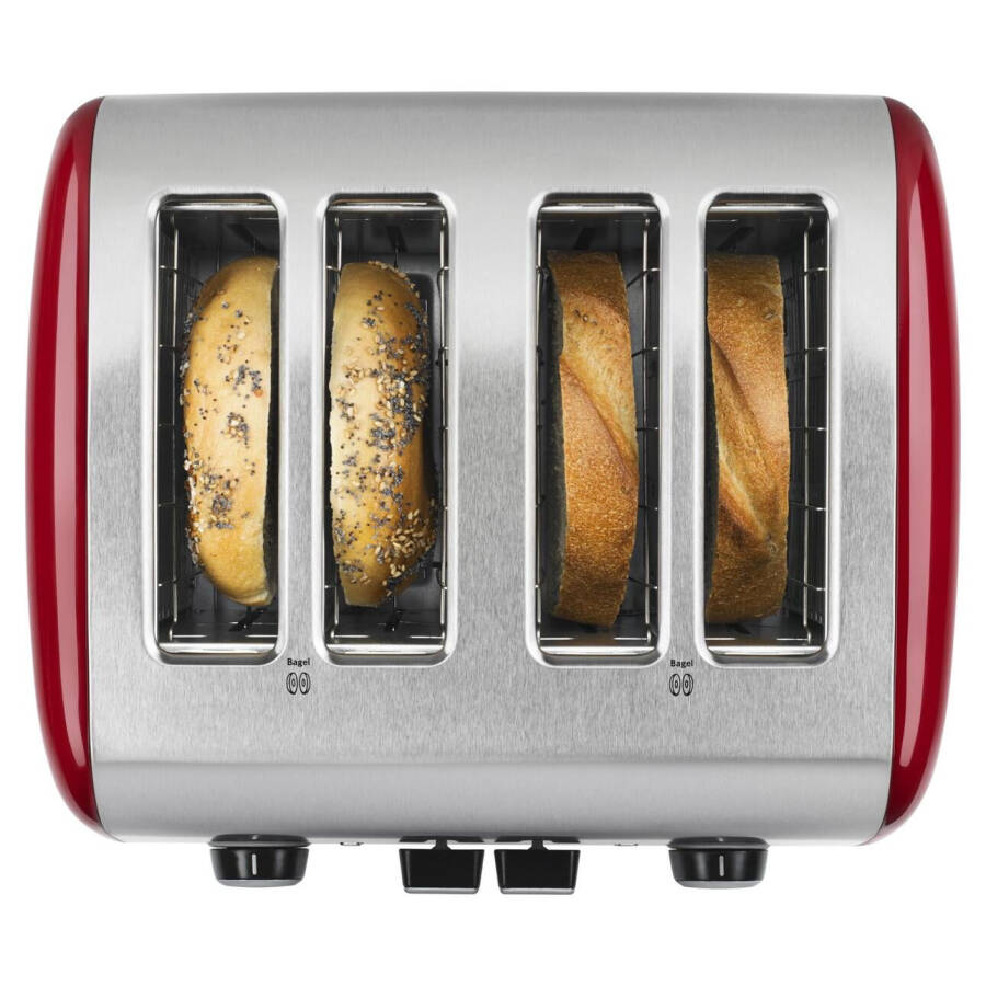 4-хслотовый тостер KitchenAid с ручным рычагом подъема, имперский красный. - 2