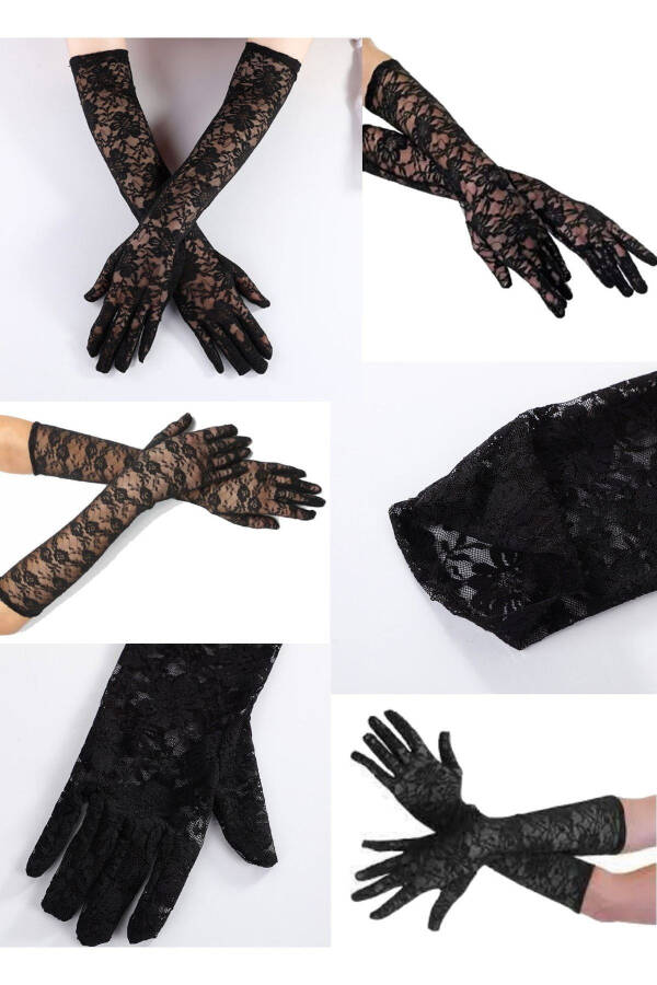 40 Cm Bridal Women Wedding Full Finger Gloves Party Lace Gloves Bride Gloves Party Gloves - 4