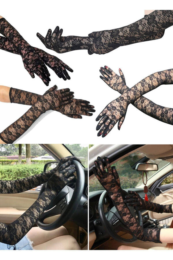 40 Cm Bridal Women Wedding Full Finger Gloves Party Lace Gloves Bride Gloves Party Gloves - 5