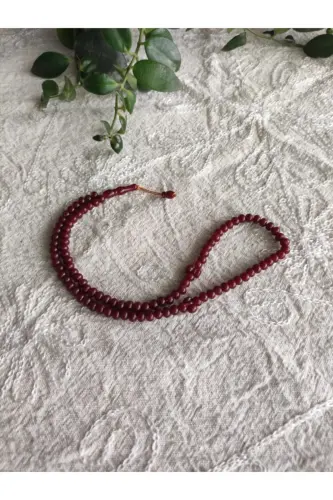 40 Dona - 6mm 99 talikli Akril Namoz Tasbehi - Tarqatish Tasbehi - Mevlud Sovg'asi оптом Tasbeh - Bordo-Bordo - GENEL MARKALAR (1)