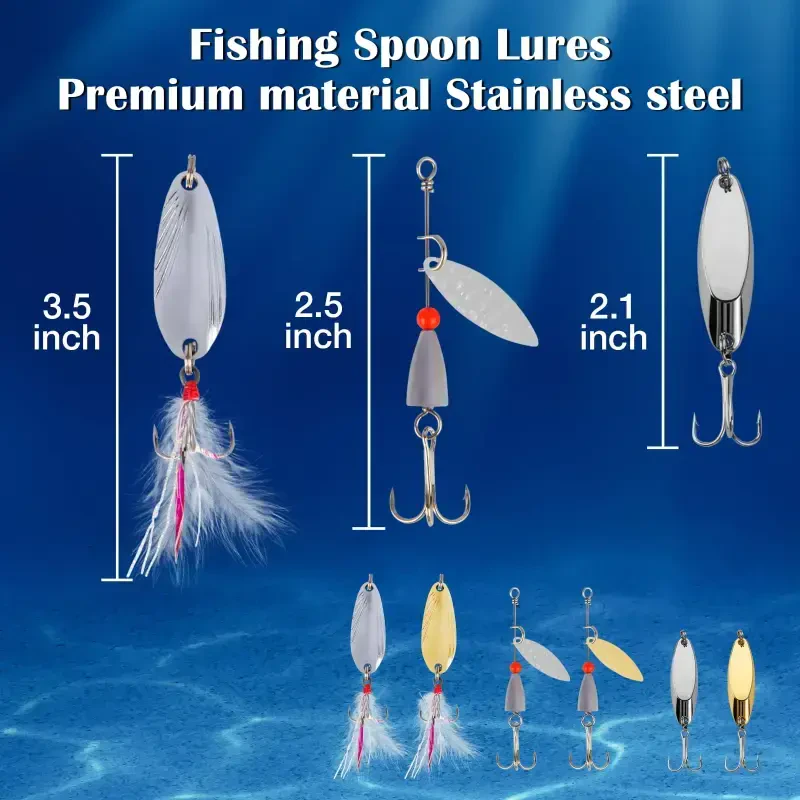 404pcs Fishing Lures for Bass Trout Salmon,Fishing Tackle Box with Tackle Included for Freshwater and Saltwater,Fishing Gear and Equipment Including Crankbaits, Spinnerbaits, Plastic Worms, Jigs - 4