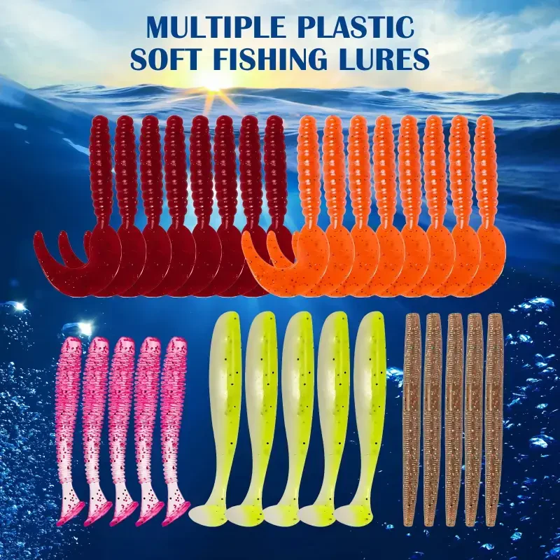 404pcs Fishing Lures for Bass Trout Salmon,Fishing Tackle Box with Tackle Included for Freshwater and Saltwater,Fishing Gear and Equipment Including Crankbaits, Spinnerbaits, Plastic Worms, Jigs - 6