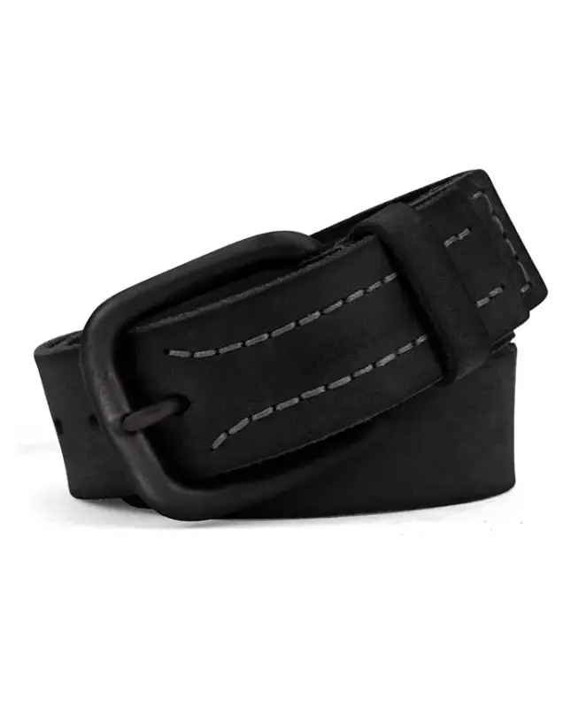 40mm Double Stitch Belt - Black - 2