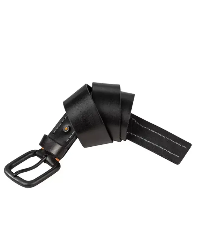 40mm Double Stitch Belt - Black - 3