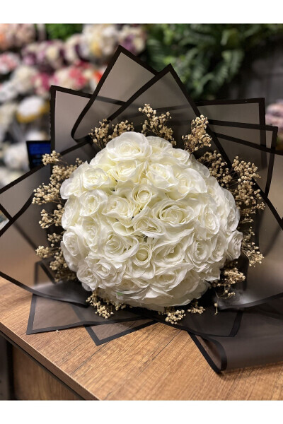 41 White Rose Proposal Flower - Artificial Flower Proposal Bouquet - White Rose - PIKA