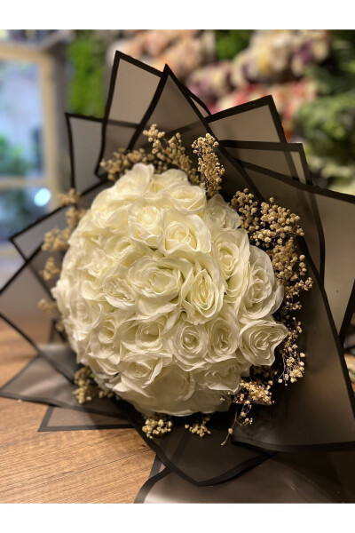 41 White Rose Proposal Flower - Artificial Flower Proposal Bouquet - White Rose - 29