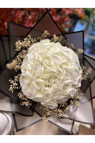 41 White Rose Proposal Flower - Artificial Flower Proposal Bouquet - White Rose - 15