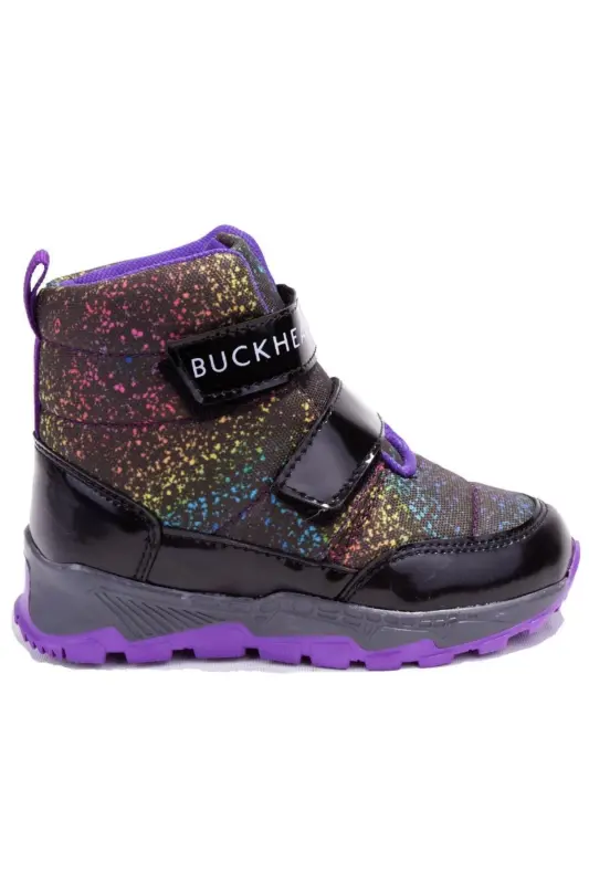 4183 Black Purple Snowshell Orthopedic Daily Girl's Boots - 2