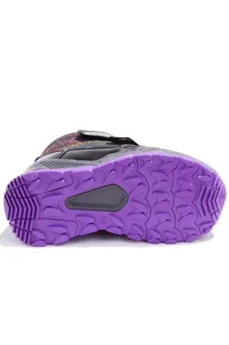 4183 Black Purple Snowshell Orthopedic Daily Girl's Boots - 4
