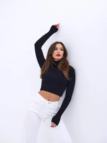 42231 KNITTED FISHERMAN SWEATER-BLACK - BÜYÜKBEDENIZ (1)