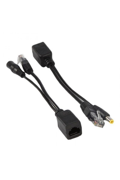 4252 IP Kamera RJ45 Kablosu PoE Set Ethernet Cat5 Adaptör Güç Power Kablosu - 1