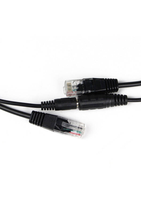 4252 IP Kamera RJ45 Kablosu PoE Set Ethernet Cat5 Adaptör Güç Power Kablosu - 2