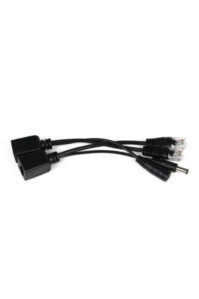 4252 IP Kamera RJ45 Kablosu PoE Set Ethernet Cat5 Adaptör Güç Power Kablosu - 4