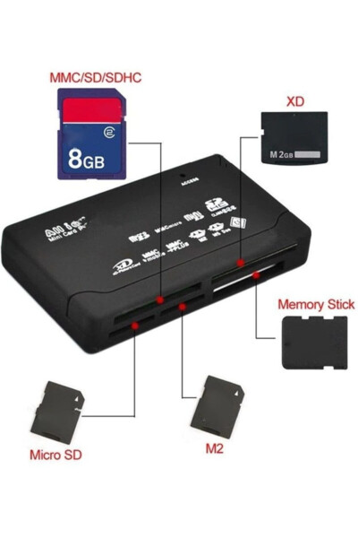 4296 USB Hub Micro SD XD MMC MS CF TF Mini M2 Combo Karta O'quvchi - 4