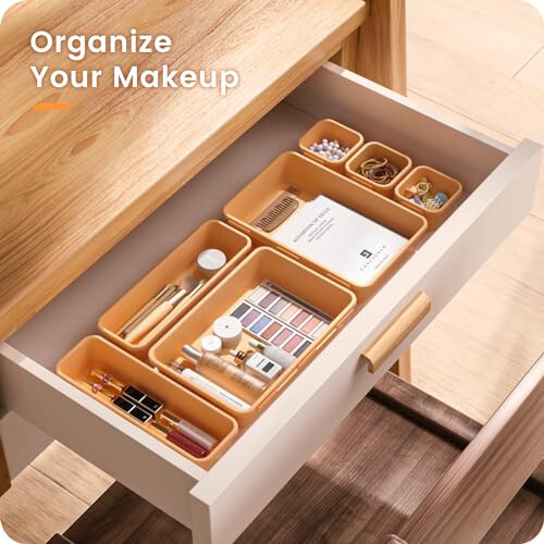 【42Pcs】【Orange】A-LUGEI Tool Box Organizer Tray Divider Set, Desk Drawer Organizer, Garage Organization and Storage Toolbox Accessories for Rolling Tool Chest Cart Cabinet Work Bench Small Parts - 3