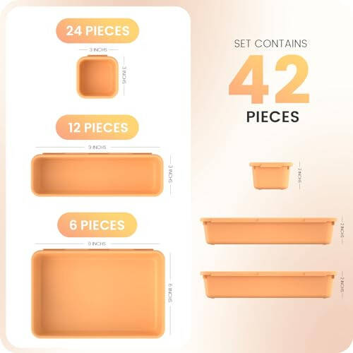 【42Pcs】【Orange】A-LUGEI Tool Box Organizer Tray Divider Set, Desk Drawer Organizer, Garage Organization and Storage Toolbox Accessories for Rolling Tool Chest Cart Cabinet Work Bench Small Parts - 8