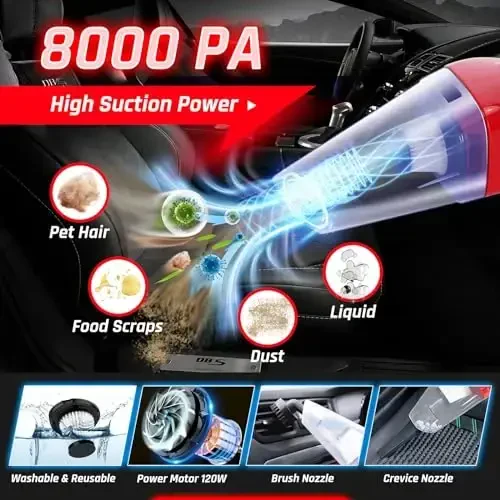 43PCS Car Detailing Kit Interior Cleaner, Auto Detailing Kit, Car Vacuum Car Interior Detailing Kit, Car Wash Kit with Bucket Detailing Brush Set Car Accessories for Motorcycle, Cars, Bikes, Wheels - 3