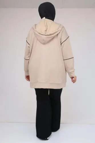 43072 Plus Size Waterport Lined Oysho Jacket - Beige - 3