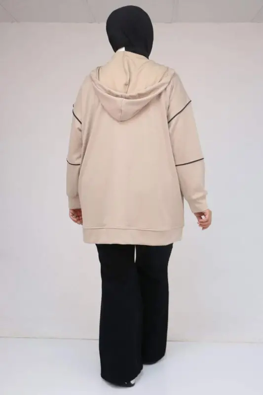 43072 Plus Size Waterport Lined Oysho Jacket - Beige - 3