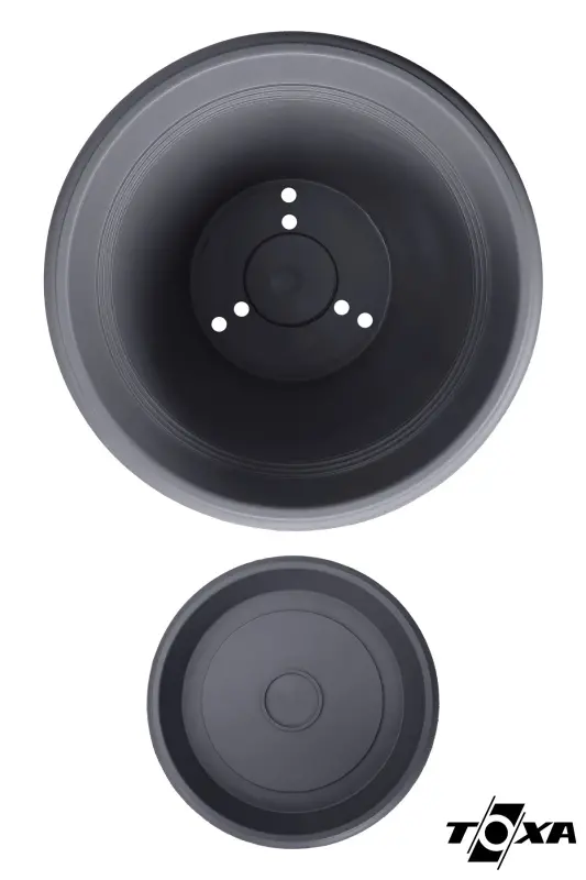 45 lt Antrasit Gri Tabaklı Mat Plastik Battal Boy Yuvarlak Saksı Villa No11 Ø53x41cm - 45 Litre (53 cm. ) - 5