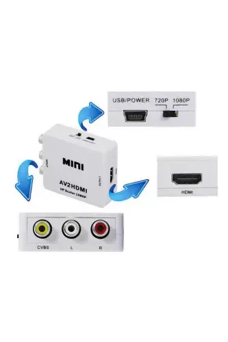 4553 Rca Av To Hdmi Konvertori Adapter - 4