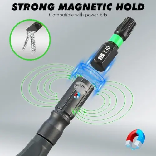 46 in 1 Magnetic Ratchet Screwdriver Set, Multi-Bit Screwdriver Kit, Nut Driver Set, Detachable Ratchet Handle with Storage Case, Repair Tool Kit for Furniture, Computer, Bicycle - 5
