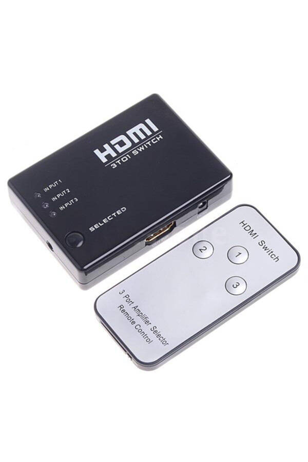 4678 3 Portli HDMI Switcher Splitter Ko'paytirgich Masofaviy Boshqarishli - 3