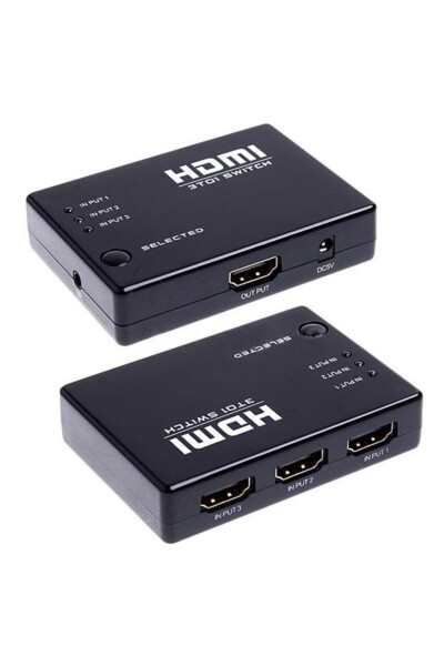 4678 3 Portli HDMI Switcher Splitter Ko'paytirgich Masofaviy Boshqarishli - 4