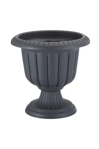 47 Litre Ø59x59cm Ayaklı Deliksiz Mat Antrasit Gri Dekoratif Plastik Saksı No3 - 47Lt Antrasit - 1