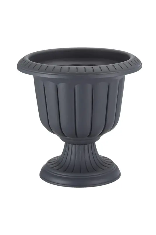 47 Litre Ø59x59cm Ayaklı Deliksiz Mat Antrasit Gri Dekoratif Plastik Saksı No3 - 47Lt Antrasit - 1