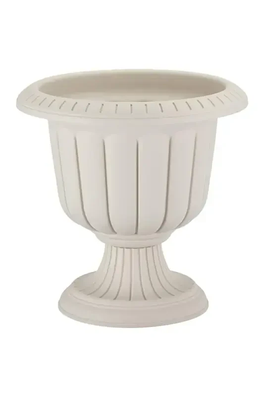 47 Litre Ø59x59cm Footed Matte Off White Decorative Plastic Pot No3-47Lt White - 1