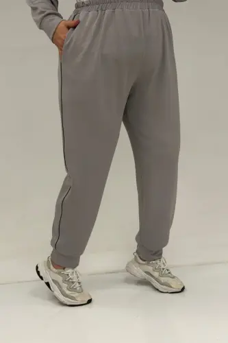 47098 Большой Размер Waterport Отделка Модальный Брючный Костюм - Серый - 4