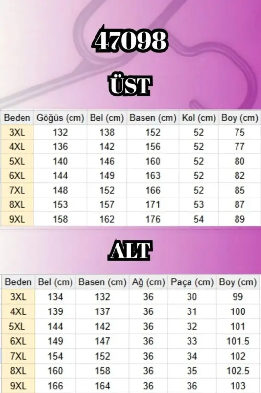 47098 Büyük Beden Waterport Garnili Modal Pantolonlu Takım - Siyah - 2