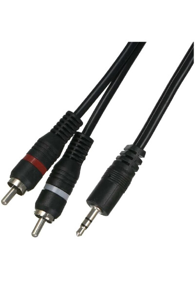 4794s 3.5mm Stereo 2 RCA Aux Audio Eshitish Apparati Konvertor Simi (1.8 metr) - 1