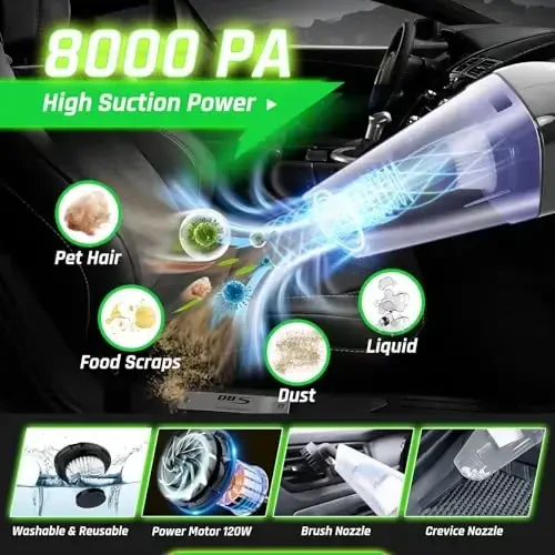 47PCS Car Detailing Kit Interior Cleaner, Car Cleaning Kit, Car Vacuum Car Interior Detailing Kit, Car Wash Kit with Bucket Auto Detailing Brush Set Car Accessories for Motorcycle, Cars, Bikes, Wheels - 2