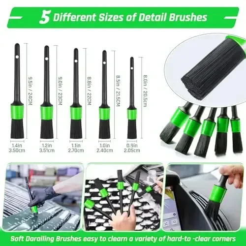 47PCS Car Detailing Kit Interior Cleaner, Car Cleaning Kit, Car Vacuum Car Interior Detailing Kit, Car Wash Kit with Bucket Auto Detailing Brush Set Car Accessories for Motorcycle, Cars, Bikes, Wheels - 3