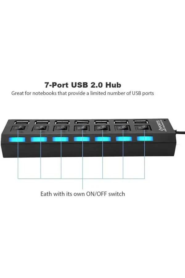 4874 7 Port USB Hub Switch Splitter Multiplier - 2