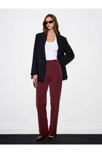 4888 Long Pants-Burgundy-Burgundy - 1
